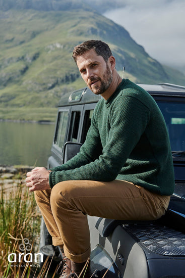 Men's Merino Wool Roll Neck Jumper by Aran Mills - 2 Colours