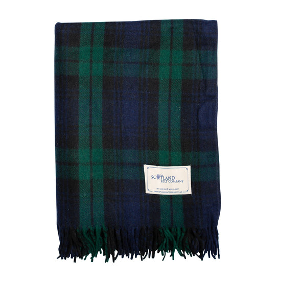 Wool Tartan Blanket - 60'' x 70'' - Black Watch