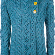 Women's 3 Button Long Supersoft Merino Wool Cardigan by Aran Mills