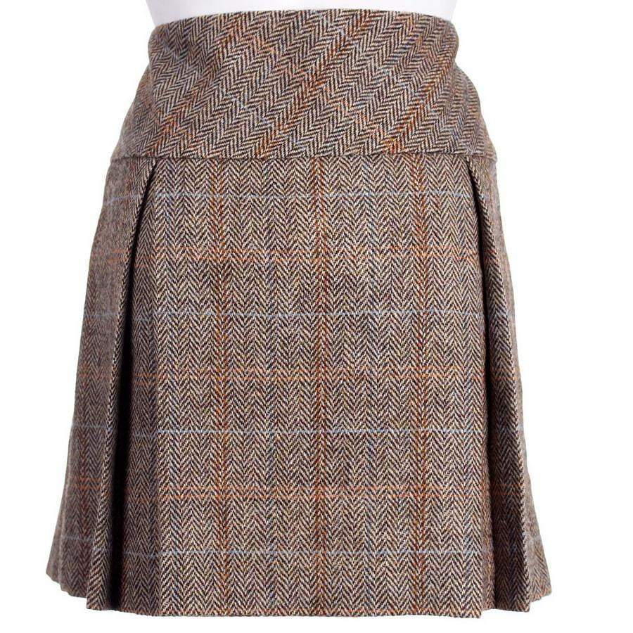 Tweed kilt skirt top