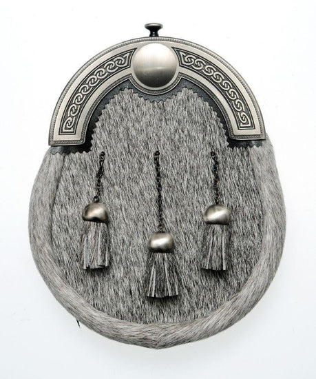 Full Dress Antique Interlace Sporran - Natural Calfskin