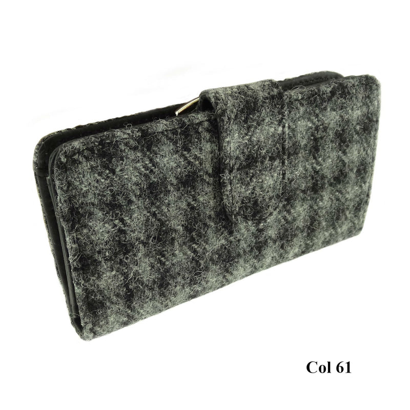 Harris Tweed Long Purse - Iona - Grey Check