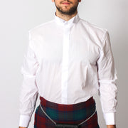 Wing Collar Formal Dress Shirt - Button Cuff - White