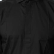 Wing Collar Formal Dress Shirt - Button Cuff - Black