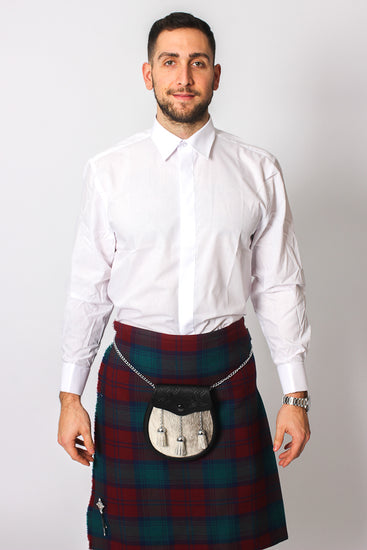 Standard Collar Formal Dress Shirt - Button Cuff - White