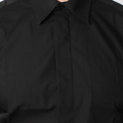 Standard Collar Formal Dress Shirt - Button Cuff - Black