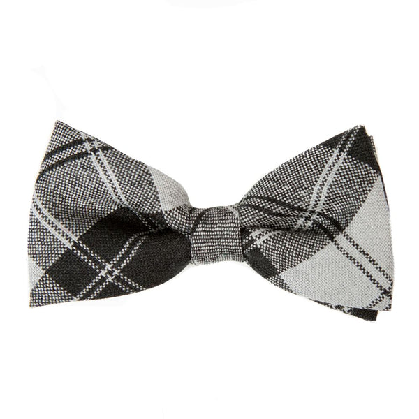 100% Wool Tartan Bow Tie - Douglas Grey
