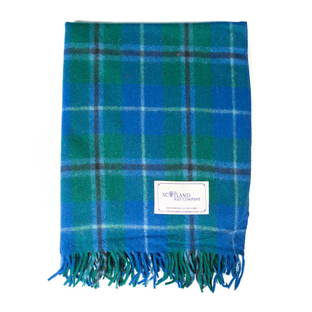 Scottish 100 Wool Tartan Knee Rug Throw Blanket Douglas Scotland Kilt Co US