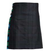 Clearance MTM Wool Kilt - 8 Yard - Black Isle/Robertson Hunting Ancient Contrast - Waist 34 Length 24