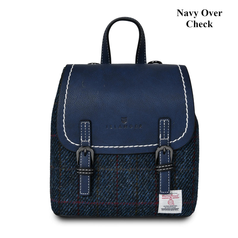 cherchbi tweed and leather backpack Islander Mini Jura Backpack with Harris Tweed