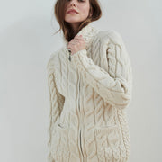 Women's Supersoft Merino Wool Zip Up Cardigan by Aran Mills - 2 Colours