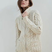 Women's Supersoft Merino Wool Zip Up Cardigan by Aran Mills - 2 Colours