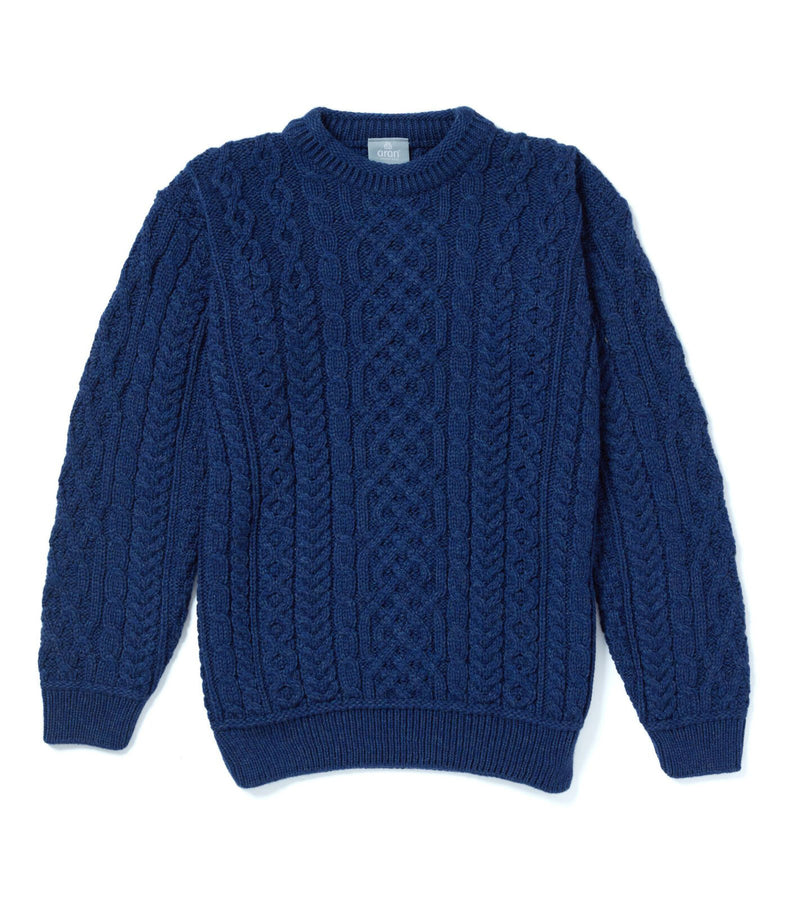 Men's Supersoft Merino Wool Celtic Crew Neck Jumper by Aran Mills - 3 Colours