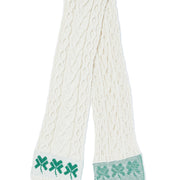 Unisex Merino Wool Cable Pattern Scarf with Shamrock Design by Aran Mills