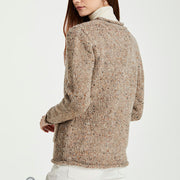 Ladies Donegal Tweed Wool Cardigan by Aran Mills - Oatmeal