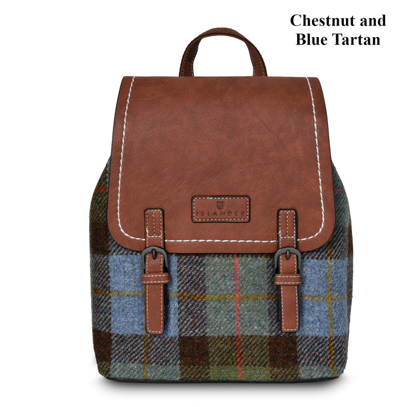 cherchbi tweed and leather backpack The Jura Backpack Islander Tartan