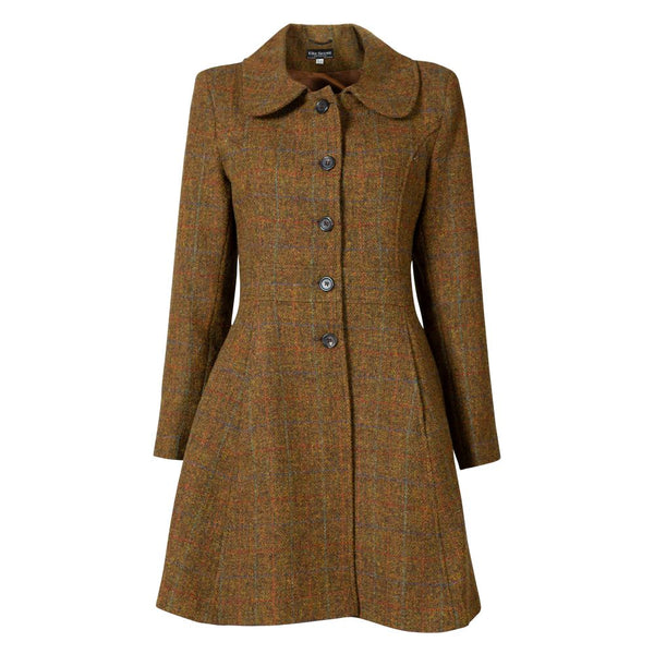 Women's Harris Tweed Coat - Bridget - Brown Check | Scotland Kilt