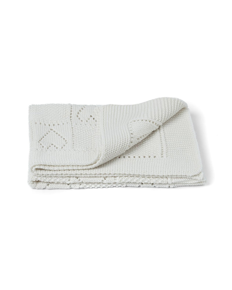 Baby Supersoft Merino Wool Blanket with Heart Design by Aran Mills - 2 Colours