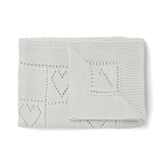 Baby Supersoft Merino Wool Blanket with Heart Design by Aran Mills - 2 Colours