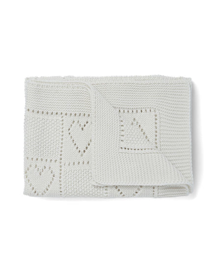 Baby Supersoft Merino Wool Blanket with Heart Design by Aran Mills - 2 Colours
