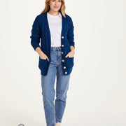 Women's Supersoft Merino Wool Chunky V-Neck Cable Cardigan by Aran Mills