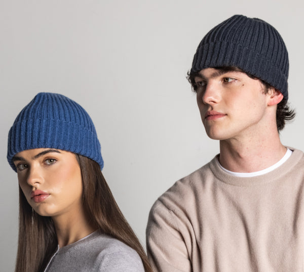 100% Cashmere Ribbed Unisex Beanie Hat by Isla Cashmere  display picture 2