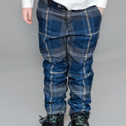 Kids Polyviscose Trews - Persevere Moss Navy Tartan