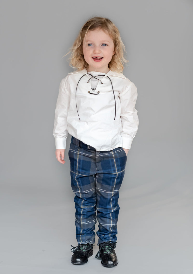 Kids Polyviscose Trews - Persevere Moss Navy Tartan