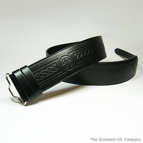 Celtic Knot Hide Embossed Belt - Black