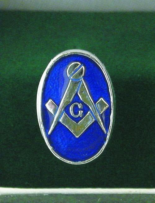 Masonic Cufflnks With Blue Enamel Detail