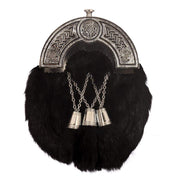 Full Dress Sporran - Black Rabbit Celtic Thistle Cantle