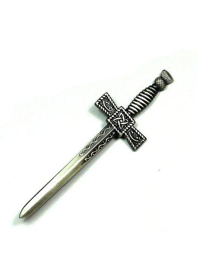 Celtic Broad Sword Style Kilt Pin - Antique Finish