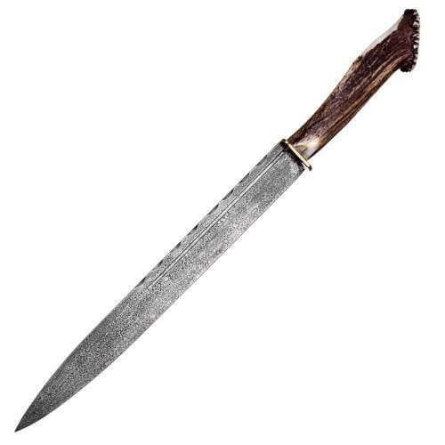Damascus Steel Dirk with Horn Handle
