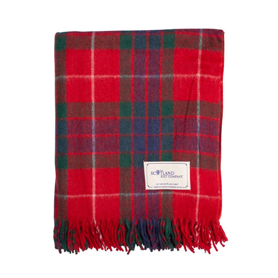 Wool Tartan Lap Blanket 29'' x 70'' - Fraser Red