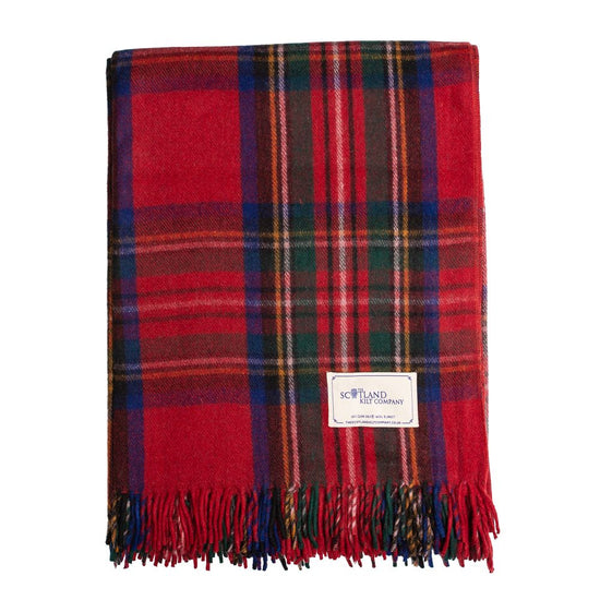 Wool Tartan King Size Rug 69'' x 98'' - Stewart Royal