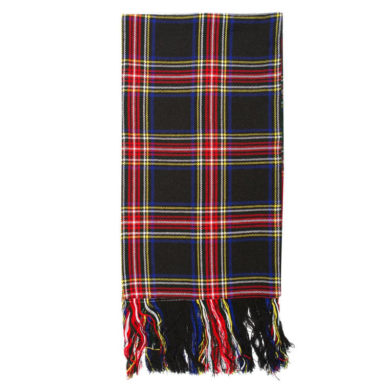 Women's Acrylic Wool Tartan Sash - Black Stewart