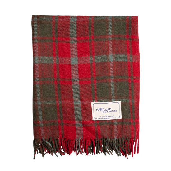 Wool Tartan Knee Blanket - 36'' x 59'' - Dark Maple
