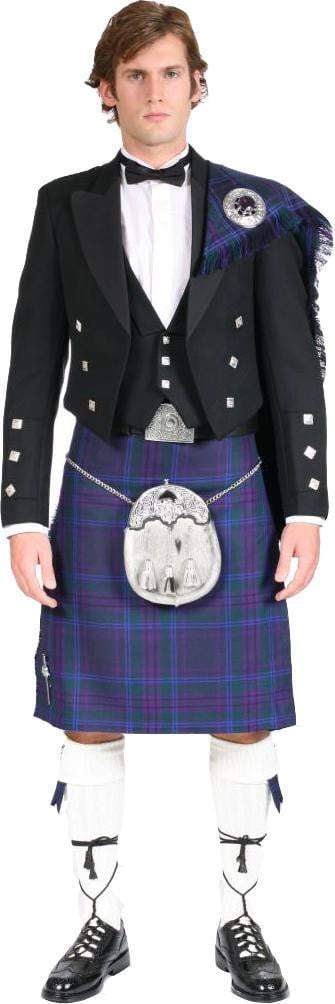 Luxury Prince Charlie Jacket Outfit with 8 Yard 16oz Lochcarron Strome Kilt
