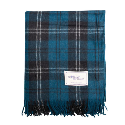 Wool Tartan Rug - Ramsay Blue