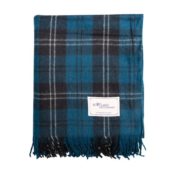 Wool Tartan Rug - Ramsay Blue