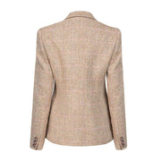 Women's Harris Tweed Jacket - Melanie - Pale Brown Check Herringbone