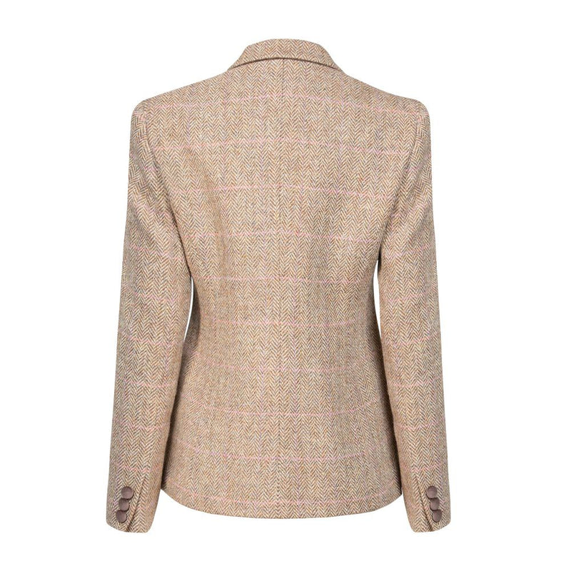 Women's Harris Tweed Jacket - Melanie - Pale Brown Check Herringbone