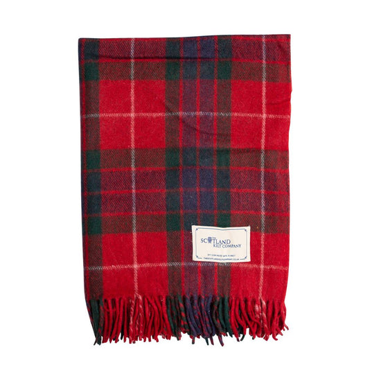 Wool Tartan Knee Blanket - 36'' x 59'' - Fraser Red