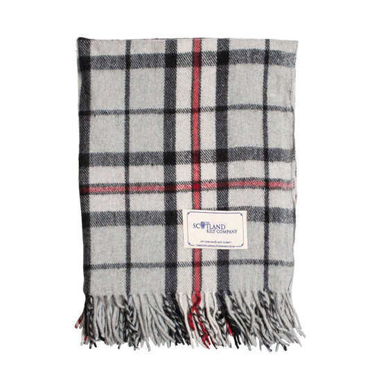 Wool Tartan Knee Blanket - 36'' x 59'' - Thomson Grey