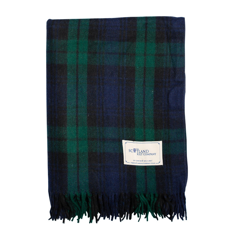Wool Tartan Blanket - 60'' x 70'' - Black Watch