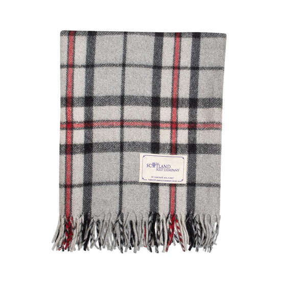 Wool Tartan Lap Blanket 29'' x 70'' - Thomson Grey