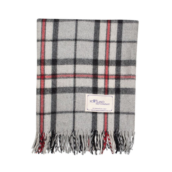 Wool Tartan Lap Blanket 29'' x 70'' - Thomson Grey