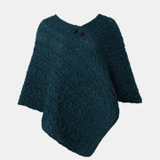 Ladies Worsted Wool Button Design Poncho by Aran Mills