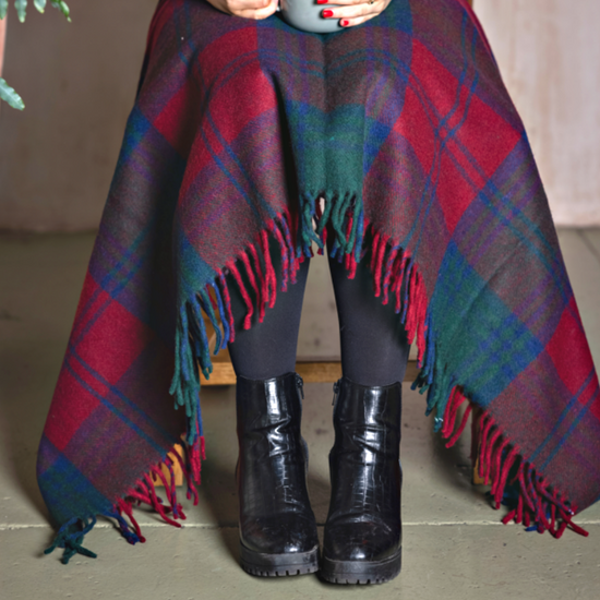 Wool Tartan Knee Blanket - 36'' x 59'' - Lindsay