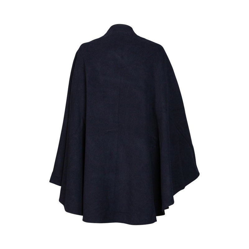 Women's 3 Button Cashmere Cape - Navy with Black Watch Trim